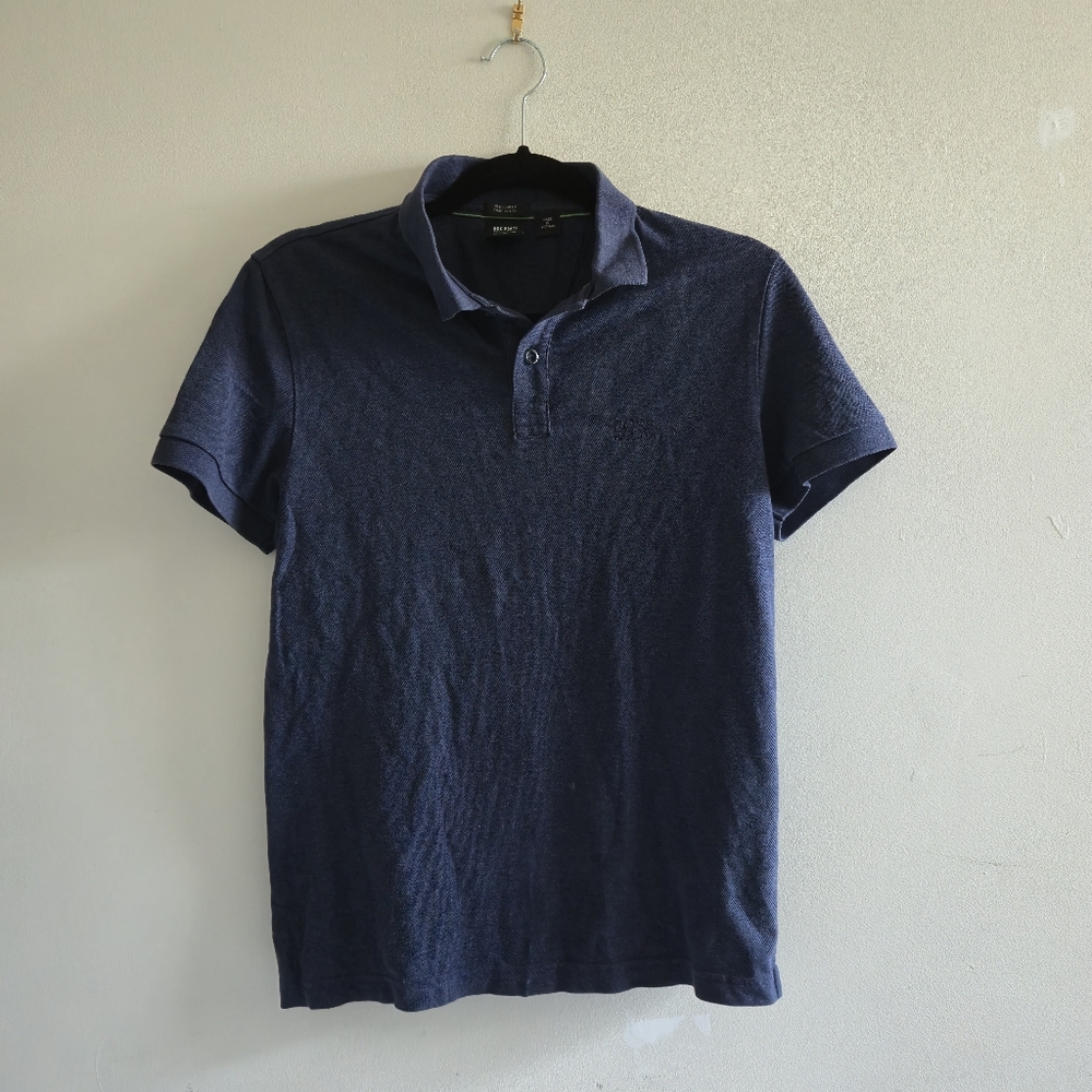 Boss Hug Boss polo shirt in Pima cotton with embroidered logo Dark Blue Grey  S